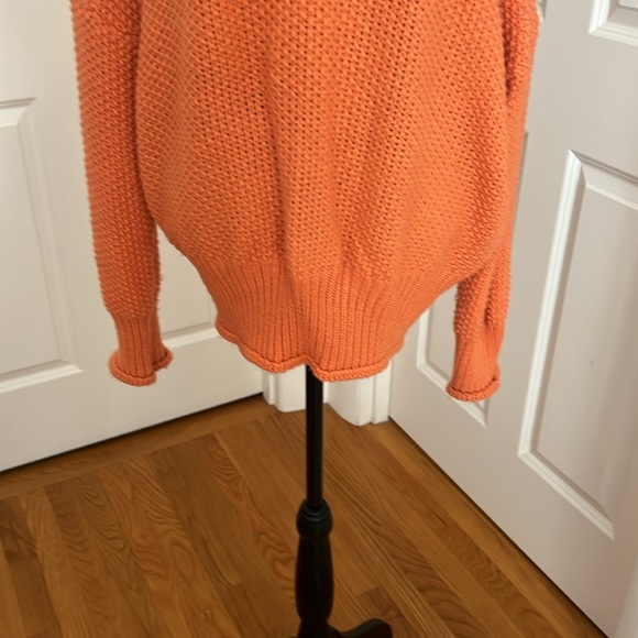 Boho Beach Hut, woman’s, orange, long sleeve, knit, sweater. Size large. - Picture 3 of 5